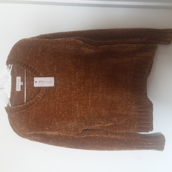 Nwt Philosophy Gold Super Soft Sweater Sz S Back To School - Picture 1 of 8